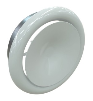 Anemostat nawiewny ø125 mm, metalowy, biały