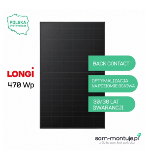 Moduł fotowoltaiczny Longi 470Wp LR7-54HVB-470 (Full Black, N-Type, EcoLife Hi-MO X10)