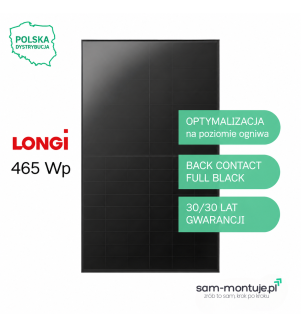 Moduł fotowoltaiczny Longi 465Wp LR7-54HVB-465 (Full Black, N-Type, EcoLife Hi-MO X10)