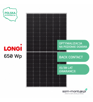 Moduł fotowoltaiczny Longi 650W LR7-72HVH-650 (srebrna rama, N-Type, Hi-MO X10)