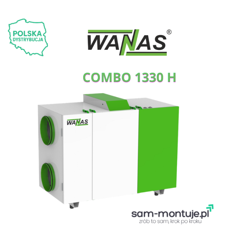 Wanas Rekuperacja 1330H COMBO - rekuperator poziomy (COMBO) WANAS1330H-C