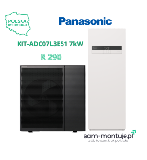 Pompa ciepła Panasonic AQUAREA KIT-ADC07L3E51 7kW / ALL-IN-ONE 120L